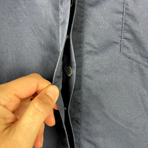 CO Essentials Poplin Dress Women Large Blue Button Front Minimalist Quiet Luxury - Picture 6 of 16